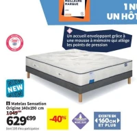 Simmons Matelas Sensation Origine 140x190 cm