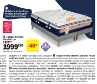 Simmons Matelas Solstice 180x200 cm