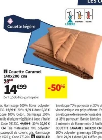 Couette Caramel 140x200 cm