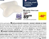 Dunlopillo Oreiller Visco Luxe 55x45 cm