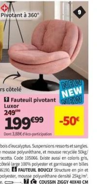Fauteuil pivotant Luxor