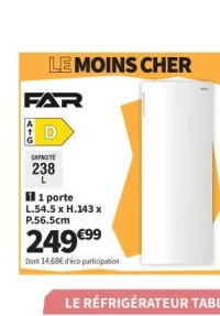 FAR RTUG2326DW G Réfrigérateur 1 porte