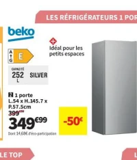 Beko RSSE265K40SN Réfrigérateur 1 porte