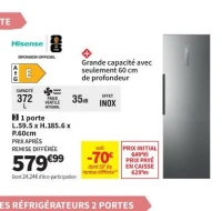 Hisense RL3K370SEIE Réfrigérateur 1 porte