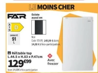 FAR RTG926DW G Réfrigérateur Table Top