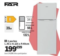FAR DPG1325EW G Réfrigérateur 2 portes