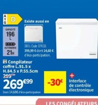 Haier Congélateur coffre L.91.5 x H.84.5 x P.55.5cm