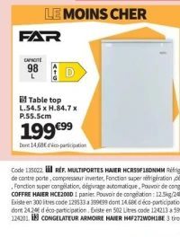 FAR Table top L.54.5 x H.84.7 x P.55.5cm