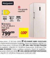 Hotpoint Armoire L.70 x H.191.2 x P.81.3cm