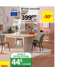 Table extensible Sakura