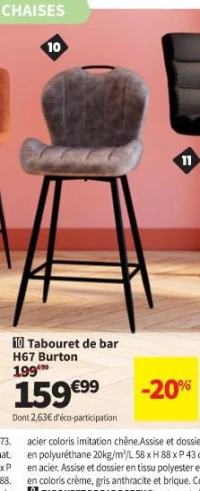 Tabouret de bar H67 Burton