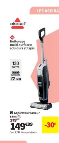 Aspirateur laveur sans fil BISSELL 4328N
