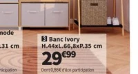 Banc Ivory H.44xL.66,8xP.35 cm