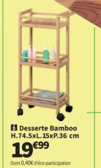 Desserte Bamboo H.74.5xL.15xP.36 cm