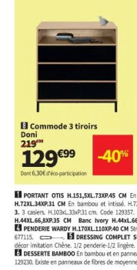 Commode 3 tiroirs Doni