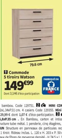 Commode 5 tiroirs Watson