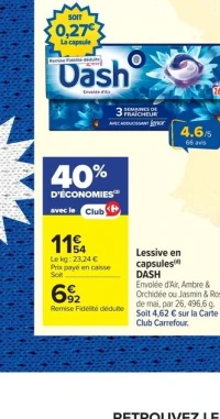Lessive en capsules Dash