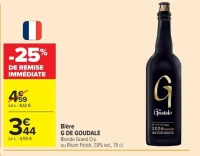 Bière G DE GOUDALE Blonde Grand Cru