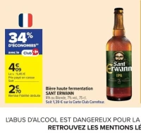 Bière haute fermentation SANT ERWANN