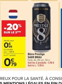 Bière Prestige SAER BRAU