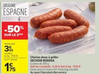 Chorizo doux à griller SECHOIR BODEGA
