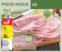 Jambon cuit au torchon qualité supérieur avec couenne FILIÈRE QUALITÉ CARREFOUR