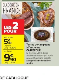 Terrine de campagne à l'ancienne CARREFOUR