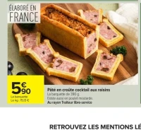 Pâté en croûte cocktail aux raisins