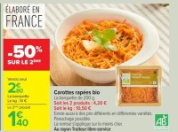 Carottes râpées bio
