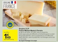 Gruyère I.G.P. France Maison Monts & Terroirs