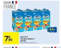Lait U.H.T. "De Bons Matins !" LACTEL