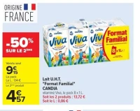 Lait U.H.T. "Format Familial" CANDIA