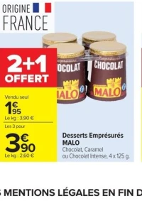 Desserts Emprésurés MALO