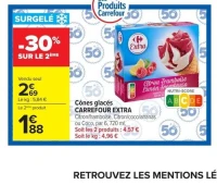 Cônes glacés CARREFOUR EXTRA