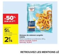 Anneaux de calamars surgelés COSTA