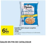 Coquilles Saint-Jacques surgelés "Prix Choc" TIPIAK