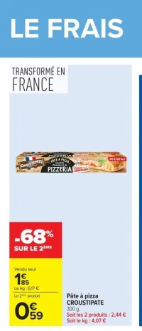 Pâte à pizza CROUSTIPATE