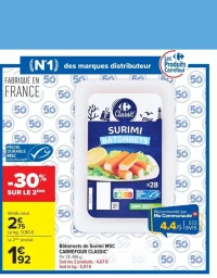 Bâtonnets de Surimi MSC CARREFOUR CLASSIC'