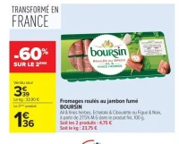 Fromages roulés au jambon fumé BOURSIN