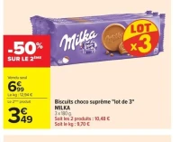 Biscuits choco suprême "lot de 3" Milka