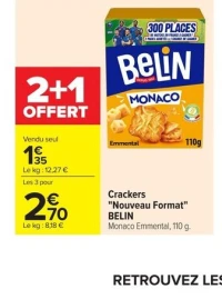 Crackers "Nouveau Format" BELIN Monaco Emmental