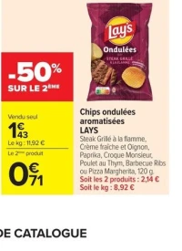 Chips ondulées aromatisées LAYS