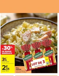 Pâtes PANZANI Fusilli, Coquillage ou Spaghettoni, 3 x 500 g