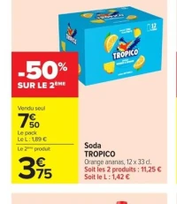 Soda TROPICO Orange ananas, 12 x 33 cl.