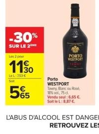 Porto WESTPORT Tawny, Blanc ou Rosé