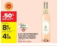 A.O.P. AIX EN PROVENCE CLOS DES 3 SOURCES "REFLETS DE FRANCE"