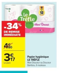 Papier hygiénique LE TRÈFLE Maxi Douceur