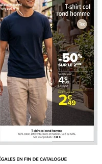 T-shirt col rond homme Tex