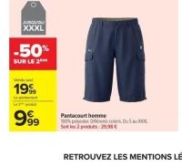 Pantacourt homme