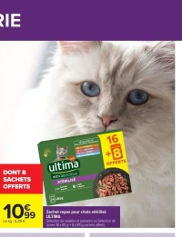 Sachet repas pour chats stérilisé ULTIMA
